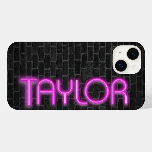 TAYLOR in PINK Neon Lights Case-Mate iPhone Case (Achterkant (horizontaal))