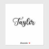 Taylor Naam - Handgeschreven kalligrafie Sticker (Vel)