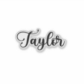 Taylor Naam - Handgeschreven kalligrafie Sticker (Voorkant)