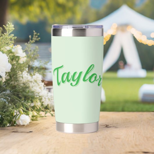 Taylor Naam In Groen, Geïsoleerde Drinkbeker (Bruiloft (Gedraaid) )