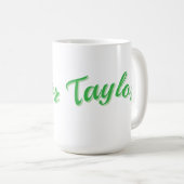 Taylor Naam In Groen, Koffiemok (Voorkant rechts)