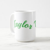 Taylor Naam In Groen, Koffiemok (Voorkant links)