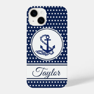 Taylor, naam Sjabloon Anchor Symbol Maritime Style iPhone 14 Hoesje