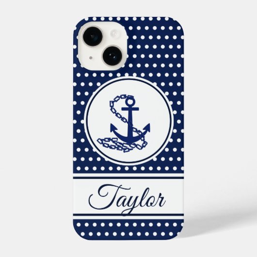 Taylor, Naam Sjabloon Anker Symbool Maritieme Stij iPhone Hoesje (Achterkant)