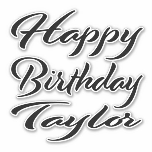 Taylor Name Vorname black Sticker Geburtstag (Voorkant)