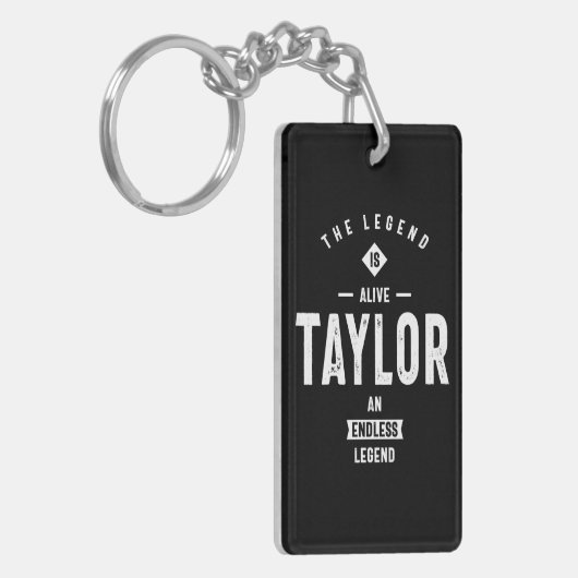 Taylor Persoonlijke naam Birthday Gift Sleutelhanger (Voorkant Links)