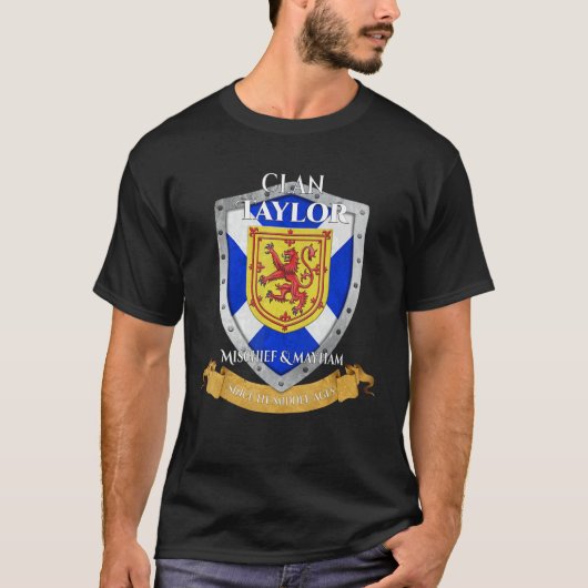 Taylor Scottish Family Clan Scotland Shield T-shirt (Voorkant)