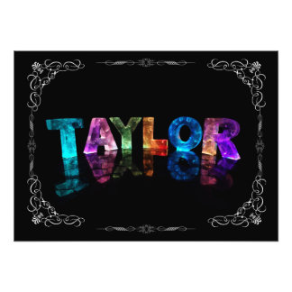 Taylor - The Name Taylor in 3D Lights (Foto Foto Afdruk