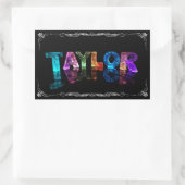 Taylor - The Name Taylor in 3D Lights (Foto Rechthoekige Sticker (Tas)