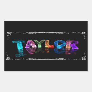 Taylor - The Name Taylor in 3D Lights (Foto Rechthoekige Sticker
