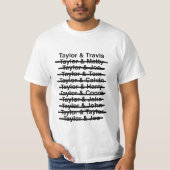 Taylor & Travis 02 (Black Text / Black Line) T-shirt (Voorkant)