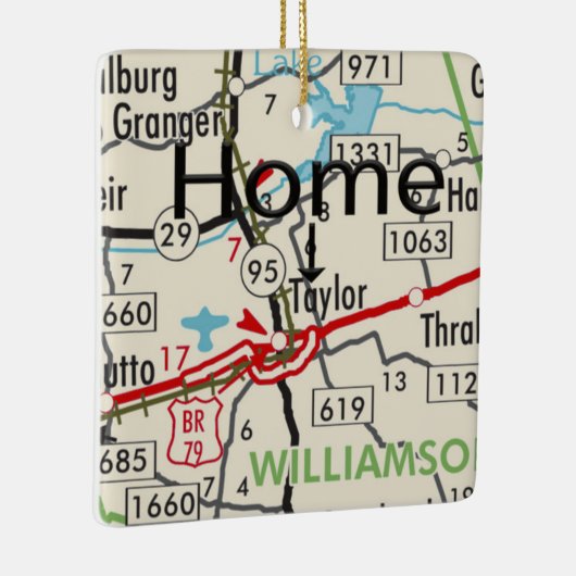 Taylor TX Map Keramisch Ornament (Rechts)