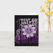 Taylor Voornaam Ik Hou Van Taylor Meisje Groovy 80 Kaart (Gele Bloem)