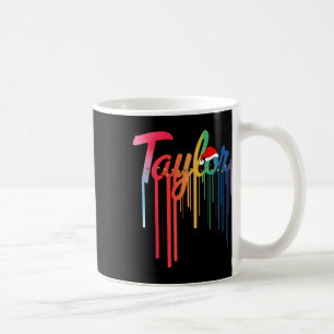 Taylor Voornaam Santa Hat Kleurrijke Print Taylor Koffiemok