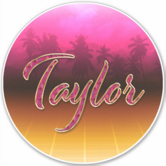 Taylor Vorname Name golden pink Aufkleber Sticker