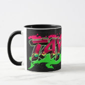Taylor Vorname Name Graffiti red green Tasse Mok (Links)