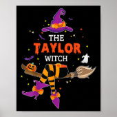Taylor Witch Pet Halloween Ghost Achternaam Voorna Poster (Voorkant)