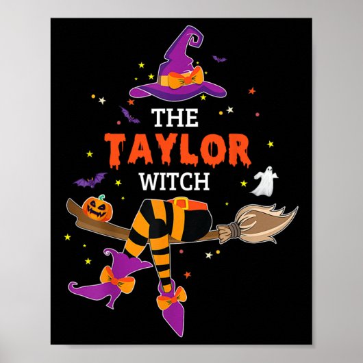 Taylor Witch Pet Halloween Ghost Achternaam Voorna Poster (Voorkant)