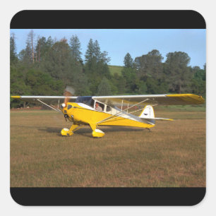 Taylorcraft, BC-12, 1941_Classic Aviation Vierkante Sticker