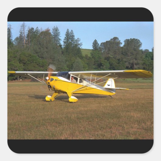 Taylorcraft, BC-12, 1941_Classic Aviation Vierkante Sticker (Voorkant)