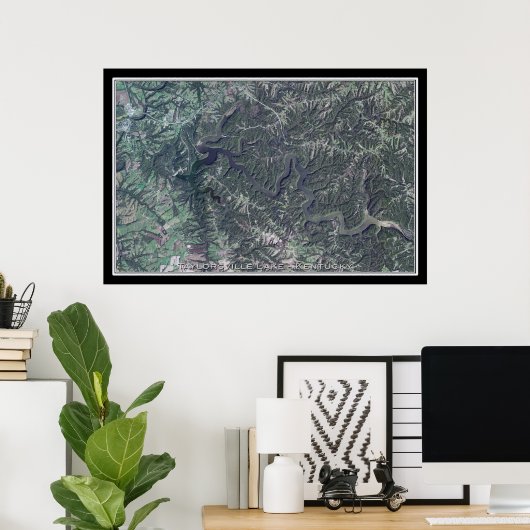Taylorsville Lake Kentucky Satellite Poster Map (Thuiskantoor)