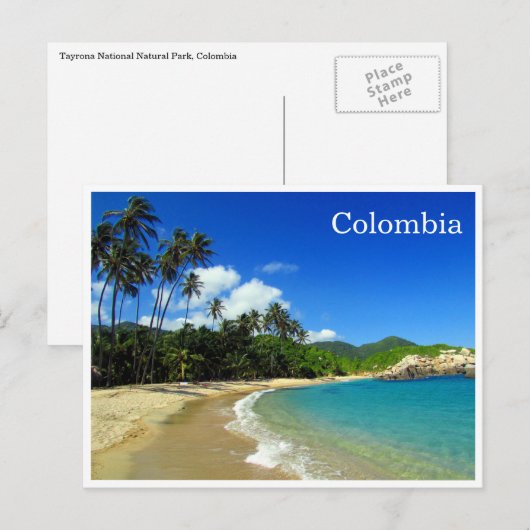 tayrona tropisch strand briefkaart (Voorkant / Achterkant)