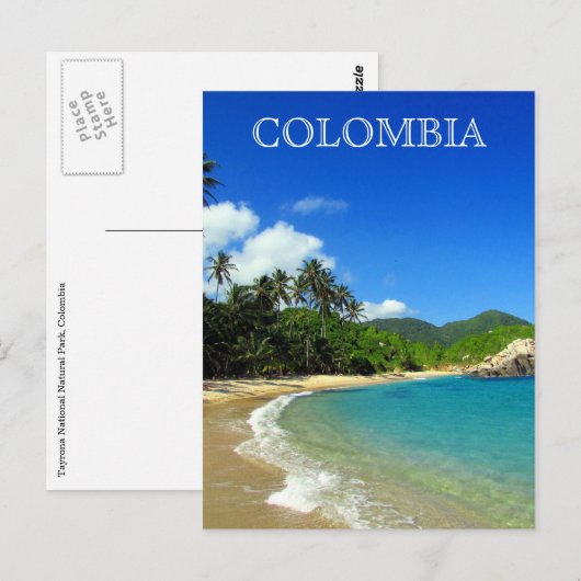 tayrona tropisch strand briefkaart (Voorkant / Achterkant)