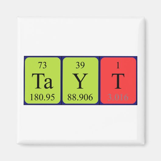 Tayt periodieke lijstnaam magnet (Voorkant)