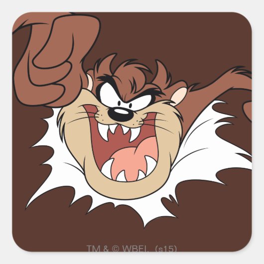 TAZ™ barstt door pagina Vierkante Sticker (Voorkant)