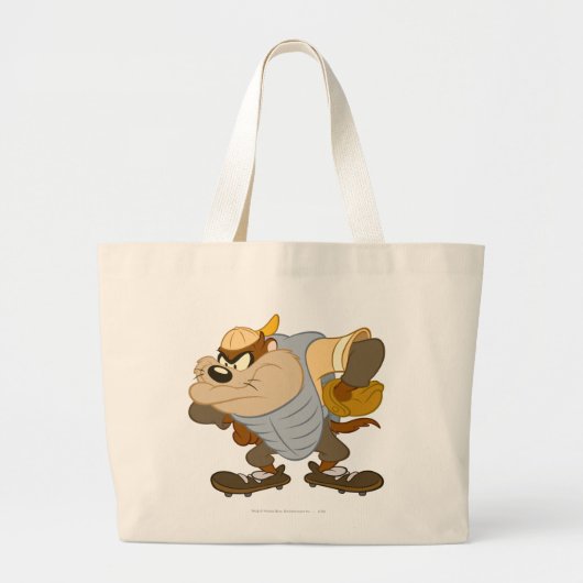 TAZ™ bij de Catcher's Mound Grote Tote Bag (Voorkant)