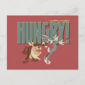 TAZ™ & BUGS BUNNY™ "Hungry" Briefkaart (Voorkant)