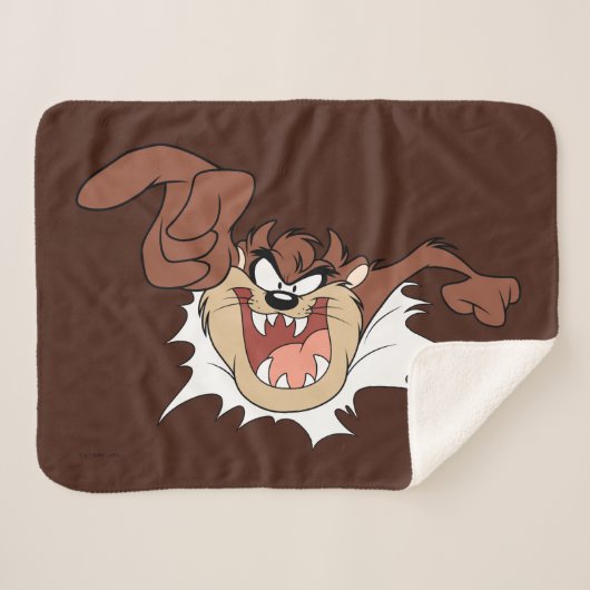 TAZ™ Bursting Through Page Sherpa Deken (Voorkant (horizontaal))