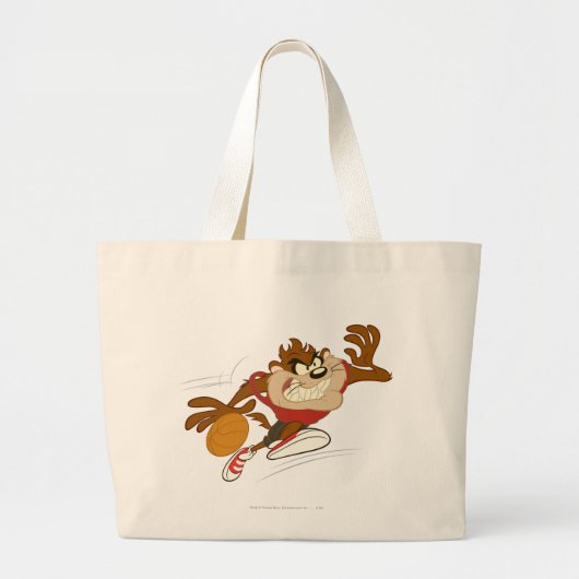 TAZ™ de Dribbling Cyclone Grote Tote Bag (Voorkant)