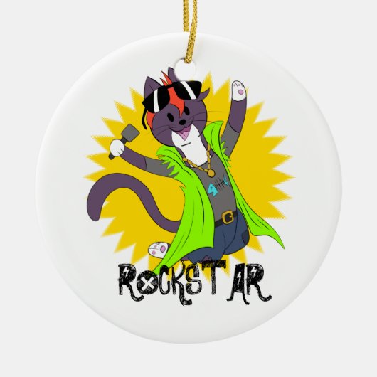 Taz de Rockstar Keramisch Ornament (Voorkant)