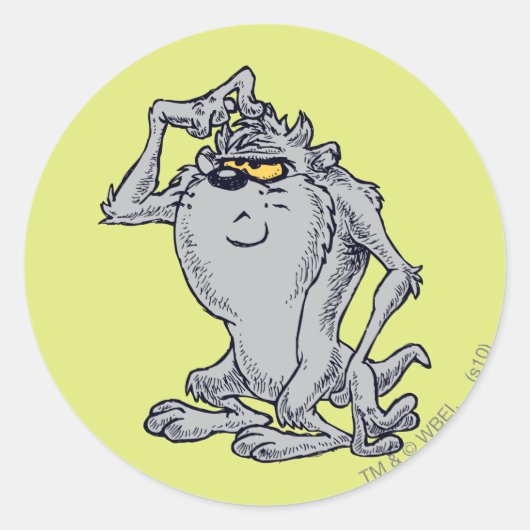 TAZ™ denkend artistiek ontwerp Ronde Sticker (Voorkant)