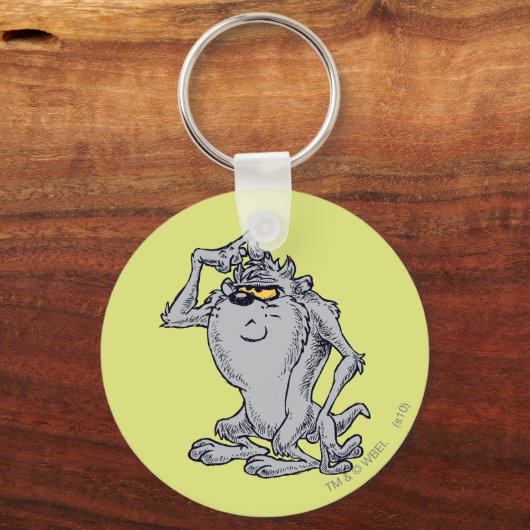 TAZ™ denkend artistiek ontwerp Sleutelhanger (Voorkant)