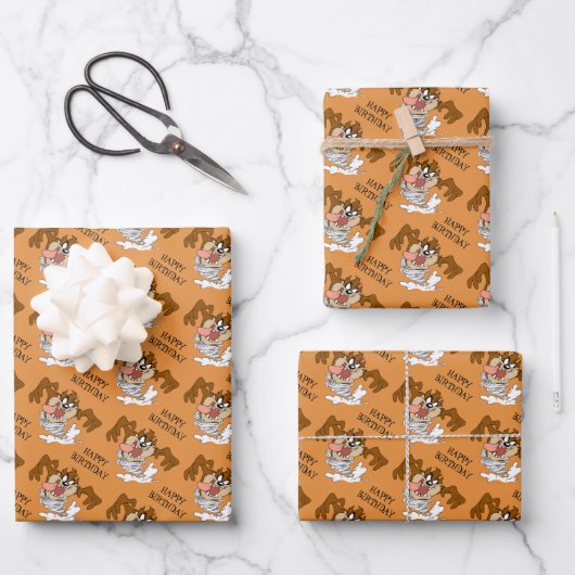 TAZ™ Draaiende Tornado Inpakpapier Vel (Voorkant)