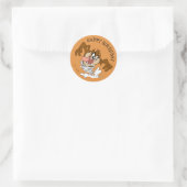 TAZ™ Draaiende Tornado Ronde Sticker (Tas)
