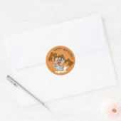 TAZ™ Draaiende Tornado Ronde Sticker (Envelop)