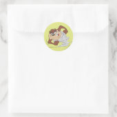 TAZ™ draait snel rond Ronde Sticker (Tas)