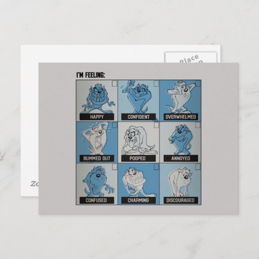 TAZ™ Emotion Checkbox Briefkaart (Voorkant / Achterkant)