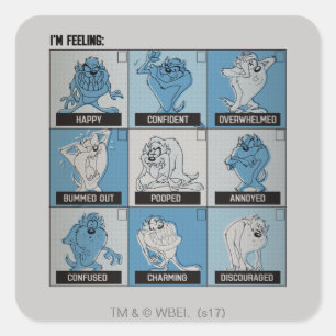 TAZ™ Emotion Checkbox Vierkante Sticker