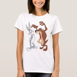 TAZ™ en BUGS BUNNY™ zijn niet eens aan elkaar geko T-shirt