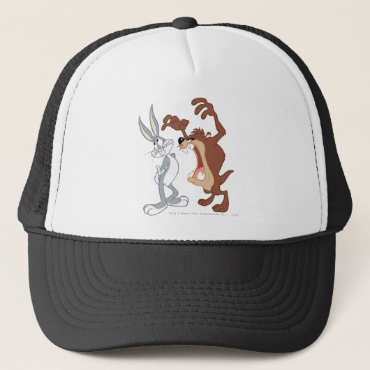 TAZ™ en BUGS BUNNY™ zijn niet eens aan elkaar geko Trucker Pet (Voorkant)