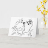 TAZ™ en Girl Kaart (Gele Bloem)