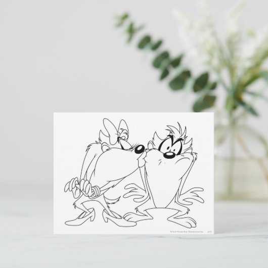 TAZ™ en She-Devil Briefkaart (Staand voorkant)