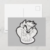 TAZ™ Evil Grin Badge Briefkaart (Voorkant / Achterkant)