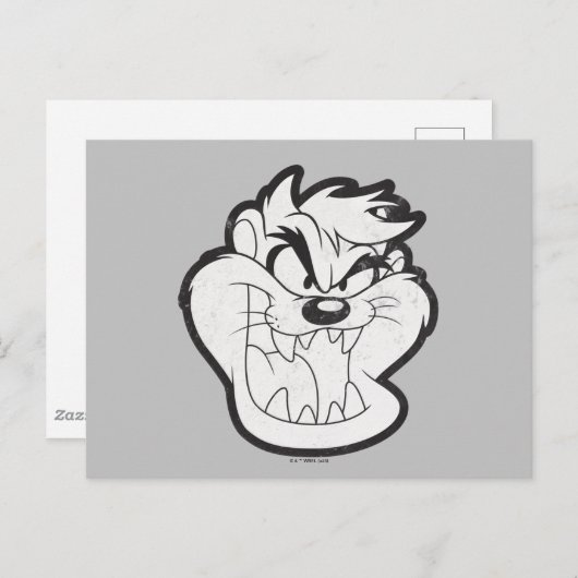 TAZ™ Evil Grin Badge Briefkaart (Voorkant / Achterkant)