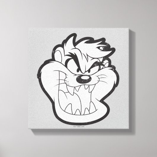TAZ™ Evil Grin Badge Canvas Afdruk (Voorkant)