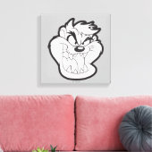 TAZ™ Evil Grin Badge Canvas Afdruk (Insitu (Woonkamer))